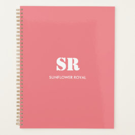 Monogram Elegant roze minimaal Planner
