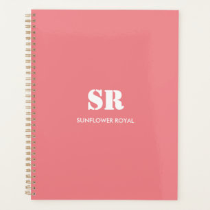 Monogram Elegant roze minimaal Planner