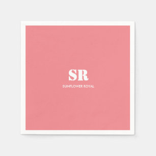 Monogram Elegant roze minimaal Servet