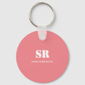 Monogram Elegant roze minimaal Sleutelhanger (Voorkant)