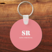 Monogram Elegant roze minimaal Sleutelhanger (Voorkant)
