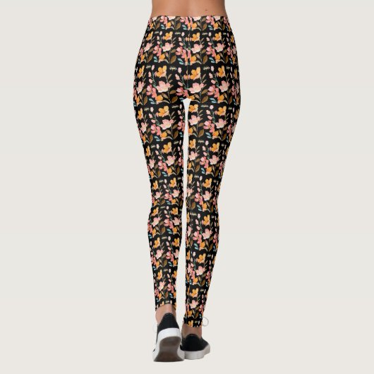 Monogram Elegant Roze Waterverf Leggings (Achterkant)