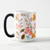  Monogram Elegant Roze Waterverf  Magische Mok (Links)