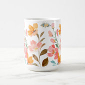  Monogram Elegant Roze Waterverf  Magische Mok (Midden)