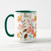  Monogram Elegant Roze Waterverf  Mok (Links)