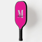 Monogram Elegant Roze Zwart Persoonlijk Pickleball Paddle (Links)