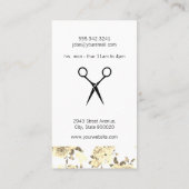 Monogram Elegant Rozen en Pattern Salon Shears Visitekaartje (Achterkant)