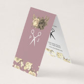 Monogram Elegant Rozen en Pattern Salon Shears Visitekaartje (Voorkant)