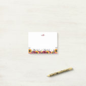 Monogram Elegant Rustic Sunflower Burgundy Post-it® Notes (Op bureau)