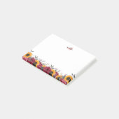 Monogram Elegant Rustic Sunflower Burgundy Post-it® Notes (Schuin)