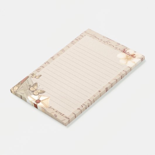 Monogram elegant rustiek  plakboek papier post-it® notes (Schuin)