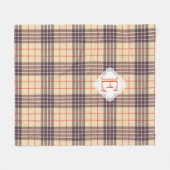 Monogram, elegant Schotse clan beige plaid tartan Fleece Deken (Voorkant (Horizontaal))
