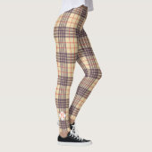 Monogram, elegant Schotse clan beige plaid tartan Leggings (Rechts)