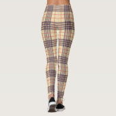 Monogram, elegant Schotse clan beige plaid tartan Leggings (Achterkant)