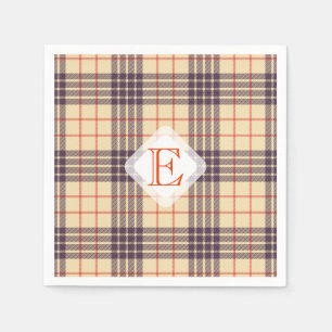 Monogram, elegant Schotse clan beige plaid tartan Servet