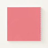 Monogram Elegant Script Coral Recipe Book Notitieboek (Achterkant)