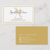 MONOGRAM elegant script modern minimaal oud goud Visitekaartje (Voorkant / Achterkant)
