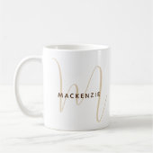 Monogram Elegant Script Naam Simple Modern Koffiemok (Links)