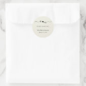 Monogram Elegant Script Trouwfeest Ronde Sticker (Tas)