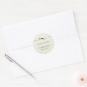Monogram Elegant Script Trouwfeest Ronde Sticker (Envelop)