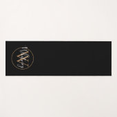 Monogram Elegant Script Zwart en Goud Yogamat (Voorkant (horizontaal))