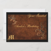 Monogram Elegant Scroll All Occasion Invitation Kaart (Voorkant)