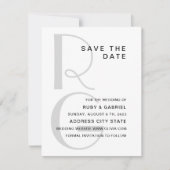 Monogram. Elegant simpele typografie bruiloft Save The Date (Voorkant)