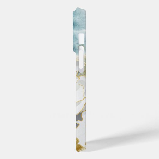 Monogram Elegant Simple White Flower Waterverf Case-Mate iPhone Case (Achterkant / Links)