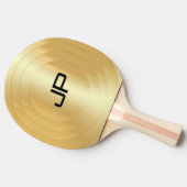 Monogram Elegant Sjabloon Glamour Gold Tafeltennisbatje (Zijkant)