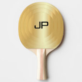 Monogram Elegant Sjabloon Glamour Gold Tafeltennisbatje (Voorkant)