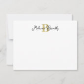 Monogram Elegant Stijlvol Script Flat Note Kaart Notitiekaartje (Voorkant)
