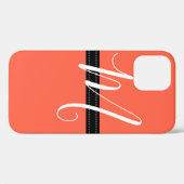 Monogram Elegant Tomaat Effen Kleur Case-Mate iPhone Case (Achterkant (horizontaal))