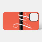 Monogram Elegant Tomaat Effen Kleur iPhone Hoesje (Achterkant horizontaal)