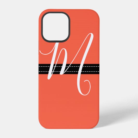 Monogram Elegant Tomaat Effen Kleur iPhone Hoesje (Achterkant)
