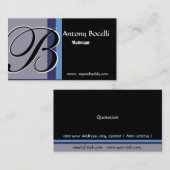 Monogram Elegant Trendy Black en Grey Visitekaartje (Voorkant / Achterkant)