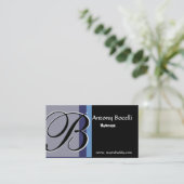 Monogram Elegant Trendy Black en Grey Visitekaartje (Staand voorkant)