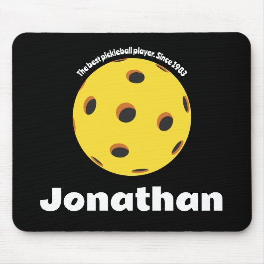 Monogram Elegant trendy Pickleball Simple Black Muismat (Voorkant)