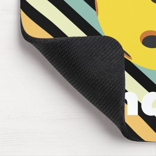 Monogram elegant trendy retro Pickleball Zwart Muismat (Hoek)