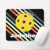 Monogram elegant trendy retro Pickleball Zwart Muismat (Met muis)