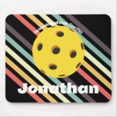 Monogram elegant trendy retro Pickleball Zwart Muismat (Voorkant)