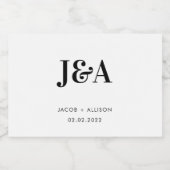 Monogram Elegant Trouwgeschenk Bruidsfeest Drank Likeurfles Etiket (Enkel label)