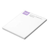 Monogram Elegant Unieke Naam Beginletters Notitieblok (Linkerzijde)