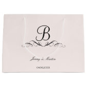 Monogram elegant voor de bruiloft groot cadeauzakje (Voorkant)