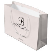 Monogram elegant voor de bruiloft groot cadeauzakje (Achterkant Gekanteld)