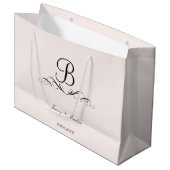 Monogram elegant voor de bruiloft groot cadeauzakje (Voorkant Gekanteld)