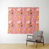 Monogram Elegant Watercolor Roze Wandkleed (In Situ (horizontaal))