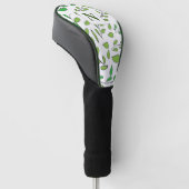 Monogram Elegant Waterverf Groene Bladeren Patroon Golfheadcover (Schuin)
