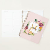 Monogram Elegant Waterverf Roos Floral Botanical Planner (Display)