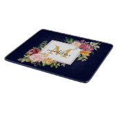 Monogram Elegant Waterverf Roos Floral Botanical Snijplank (Hoek)