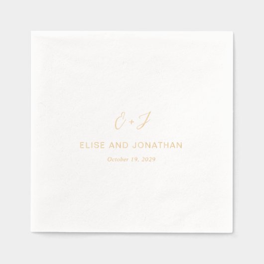 Monogram Elegant Wedding Folie Servetten (Voorkant)